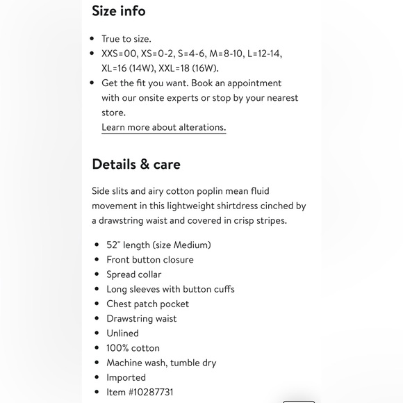 Blue Striped Maxi shirt dress by Caslon size L oversized - Picture 3 of 10